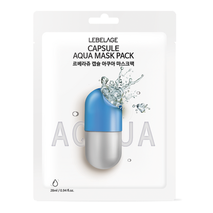 [ LEBELAGE ] Capsule Mask Pack 28g (4 Types) – Hydrating & Soothing Korean Sheet Masks (1PC)
