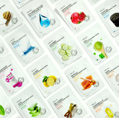 [ LEBELAGE ] Solution Mask Pack 25g (11 Types)  | Korean Hydrating Face Mask ( 1PC )