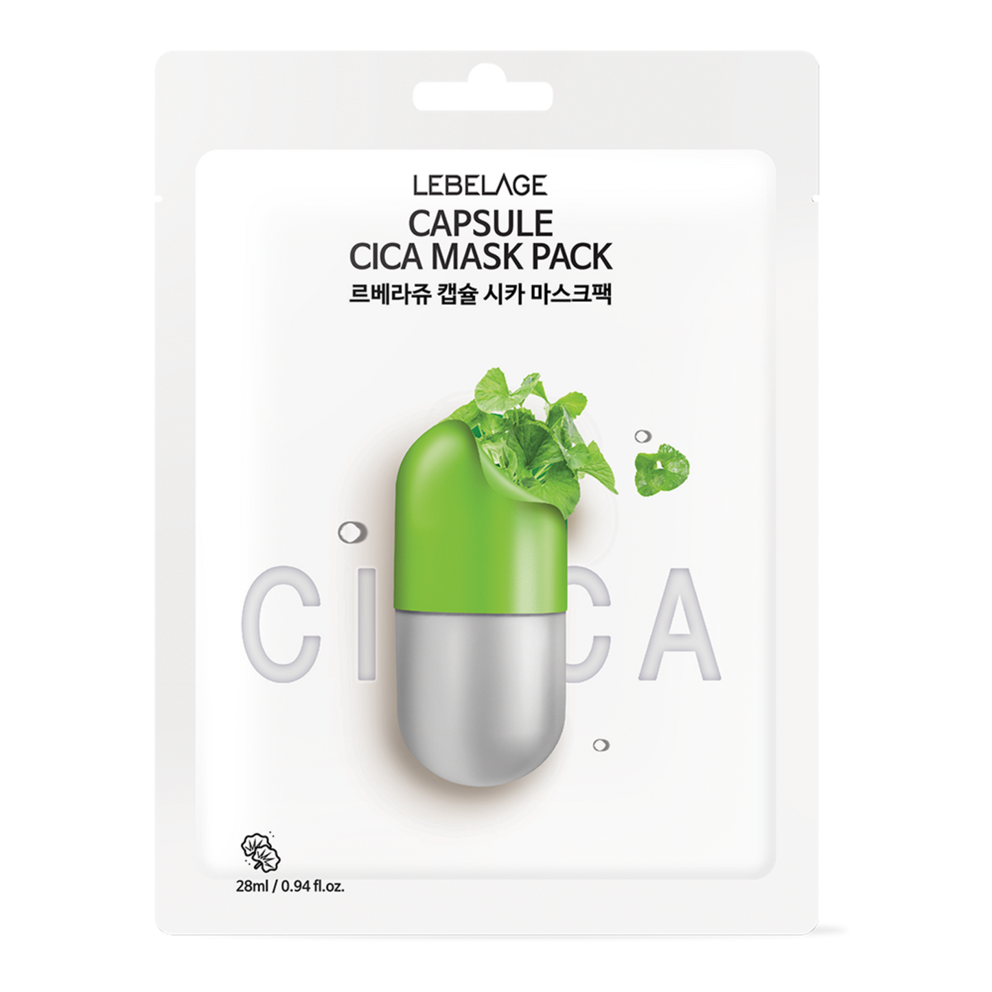 [ LEBELAGE ] Capsule Mask Pack 28g (4 Types) – Hydrating & Soothing Korean Sheet Masks (1PC)