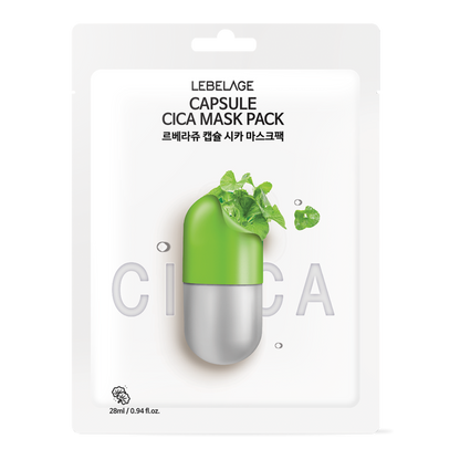 [ LEBELAGE ] Capsule Mask Pack 28g (4 Types) – Hydrating & Soothing Korean Sheet Masks (1PC)