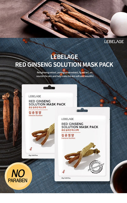 [ LEBELAGE ] Red Ginseng Solution Mask Pack 25g | Korean Nourishing Face Mask