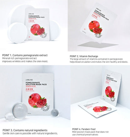 [ LEBELAGE ] Pomegranate Solution Mask Pack 25g | Radiance Korean Face Mask