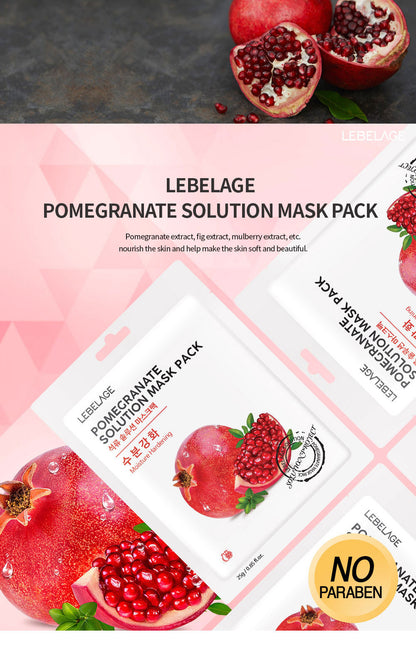 [ LEBELAGE ] Pomegranate Solution Mask Pack 25g | Radiance Korean Face Mask