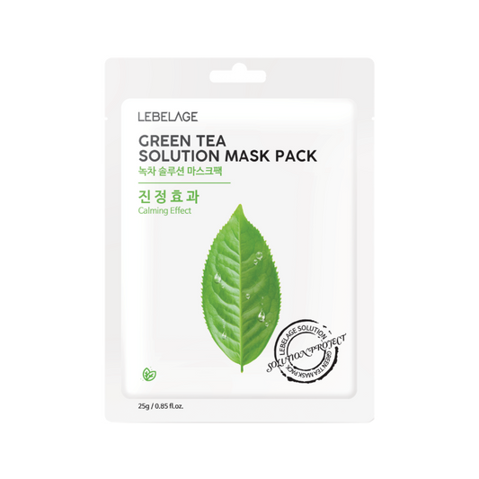 [ LEBELAGE ] Green Tea Solution Mask Pack 25g | Calming Korean Sheet Face Mask