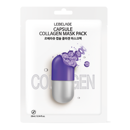 [ LEBELAGE ] Capsule Mask Pack 28g (4 Types) – Hydrating & Soothing Korean Sheet Masks (1PC)