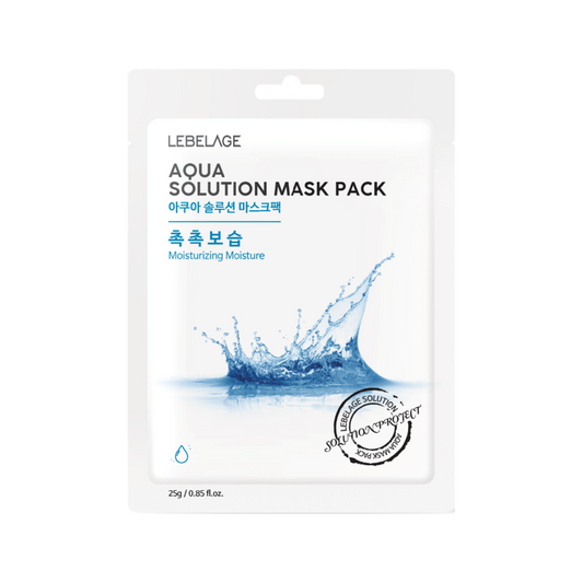 [ LEBELAGE ] Aqua Solution Mask Pack 25g | Hydrating Korean Sheet Face Mask