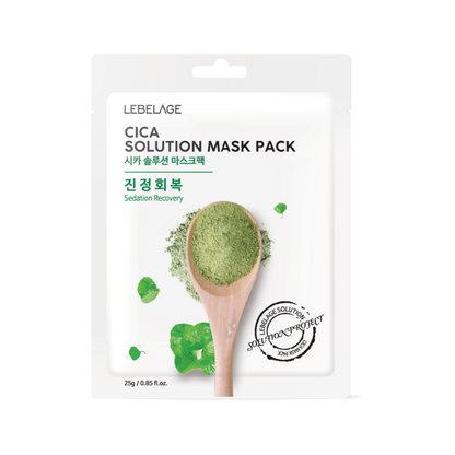 [ LEBELAGE ] Cica Solution Mask Pack 25g | Calming Korean Sheet Face Mask