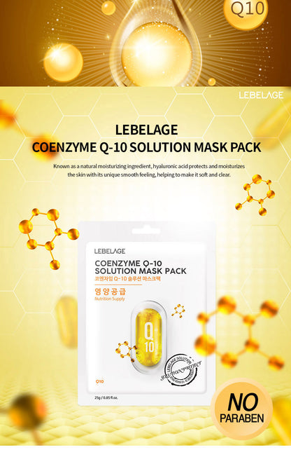 [ LEBELAGE ] Coenzyme Q10 Solution Mask Pack 25g | Firming Korean Face Mask