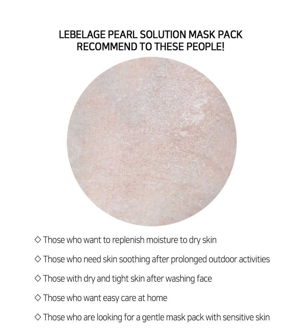 [ LEBELAGE ] Pearl Solution Mask Pack 25g | Glow Boosting Korean Face Mask