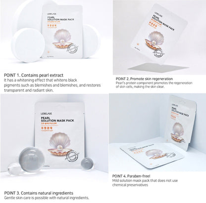 [ LEBELAGE ] Pearl Solution Mask Pack 25g | Glow Boosting Korean Face Mask