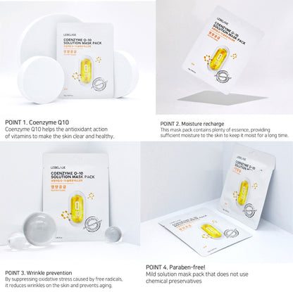 [ LEBELAGE ] Coenzyme Q10 Solution Mask Pack 25g | Firming Korean Face Mask