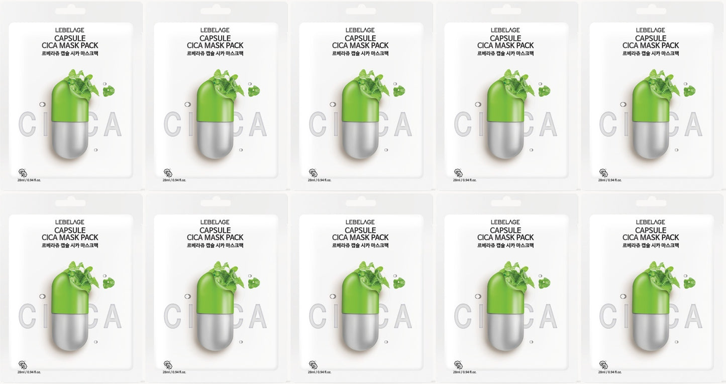 [ LEBELAGE ] Capsule Cica Mask Pack 28g | Calming Korean Face Mask