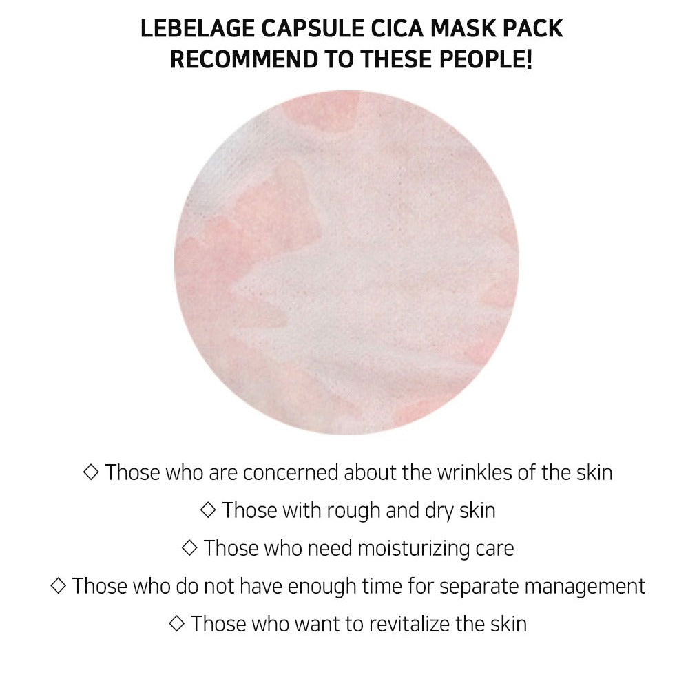[ LEBELAGE ] Capsule Cica Mask Pack 28g | Calming Korean Face Mask