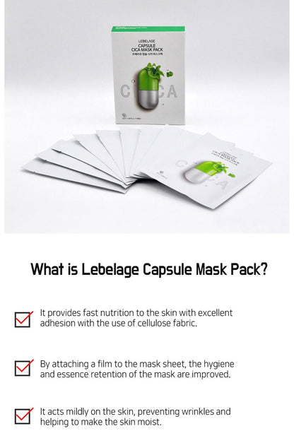 [ LEBELAGE ] Capsule Cica Mask Pack 28g | Calming Korean Face Mask