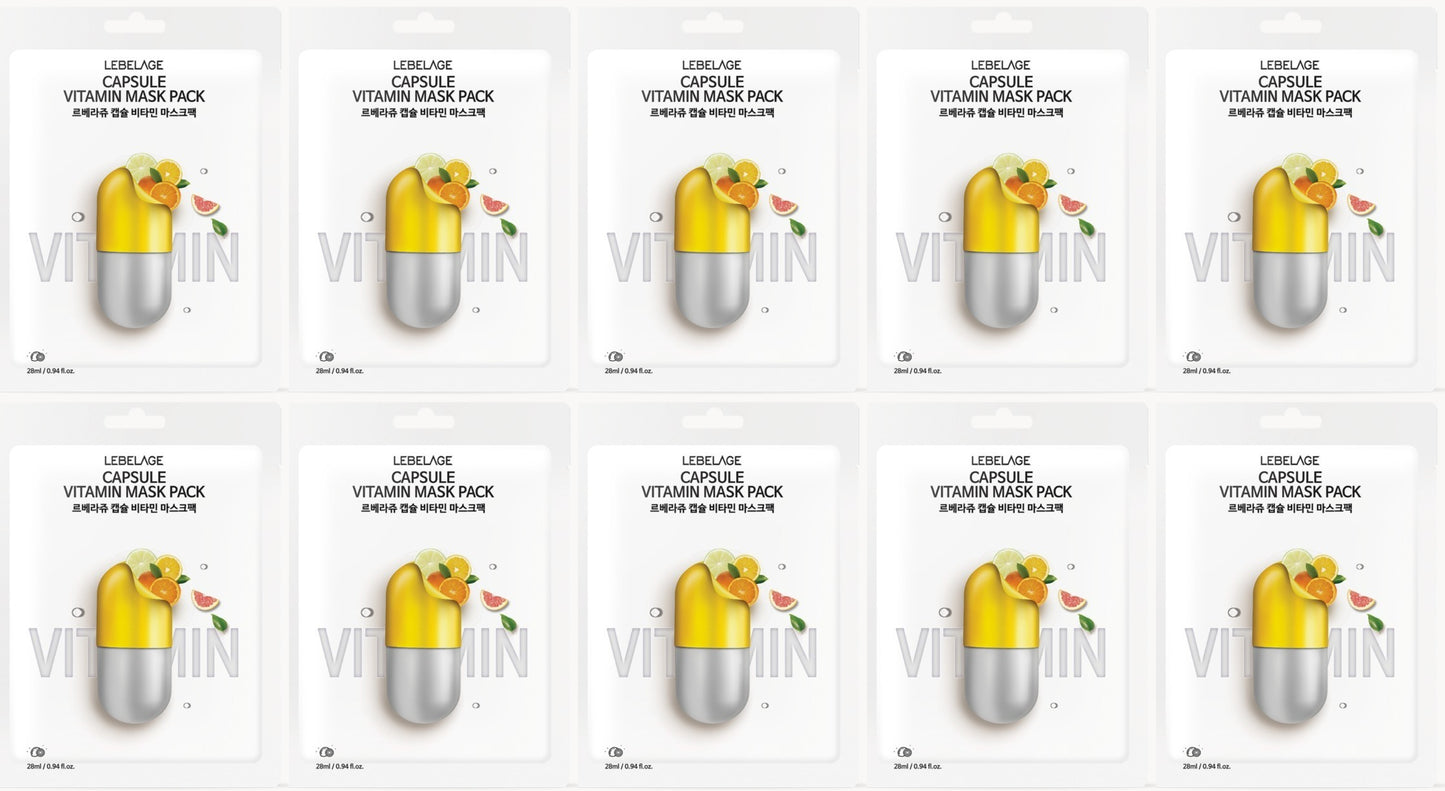 [ LEBELAGE ] Capsule Vitamin Mask Pack 28g | Glow Boosting Korean Face Mask