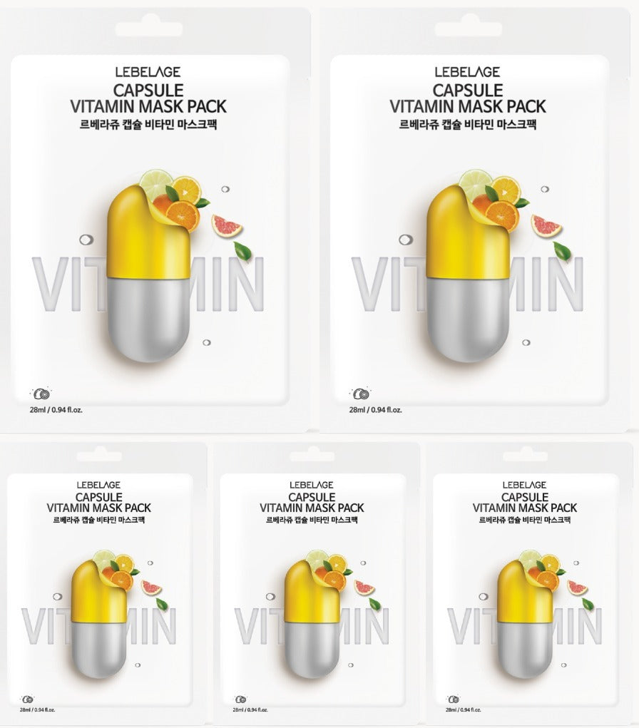 [ LEBELAGE ] Capsule Vitamin Mask Pack 28g | Glow Boosting Korean Face Mask