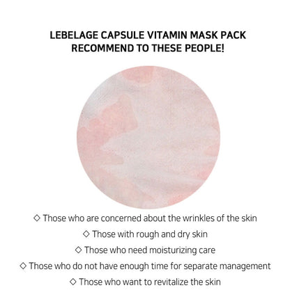 [ LEBELAGE ] Capsule Vitamin Mask Pack 28g | Glow Boosting Korean Face Mask