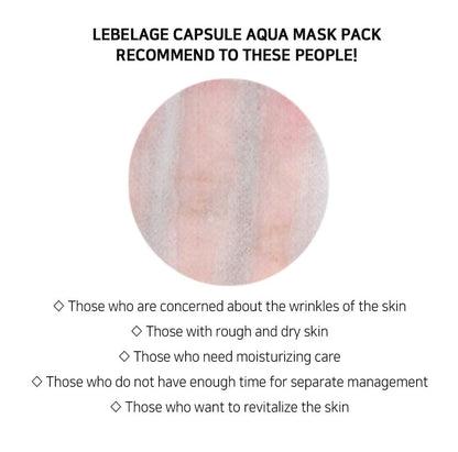 [ LEBELAGE ] Capsule Aqua Mask Pack 28g | Hydrating Korean Face Mask