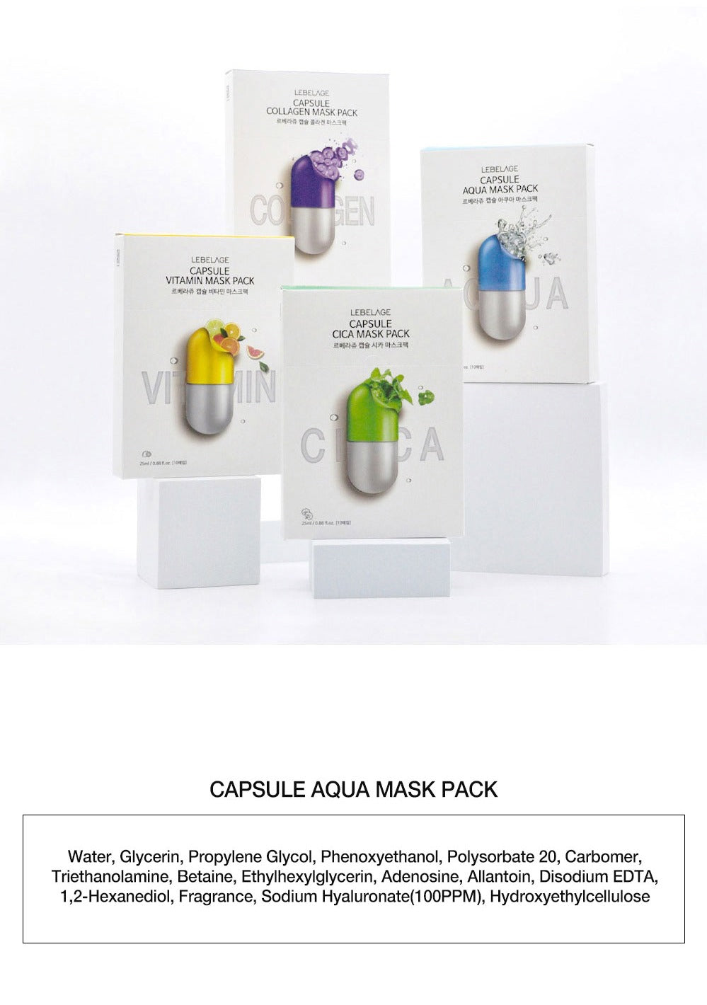 [ LEBELAGE ] Capsule Aqua Mask Pack 28g | Hydrating Korean Face Mask