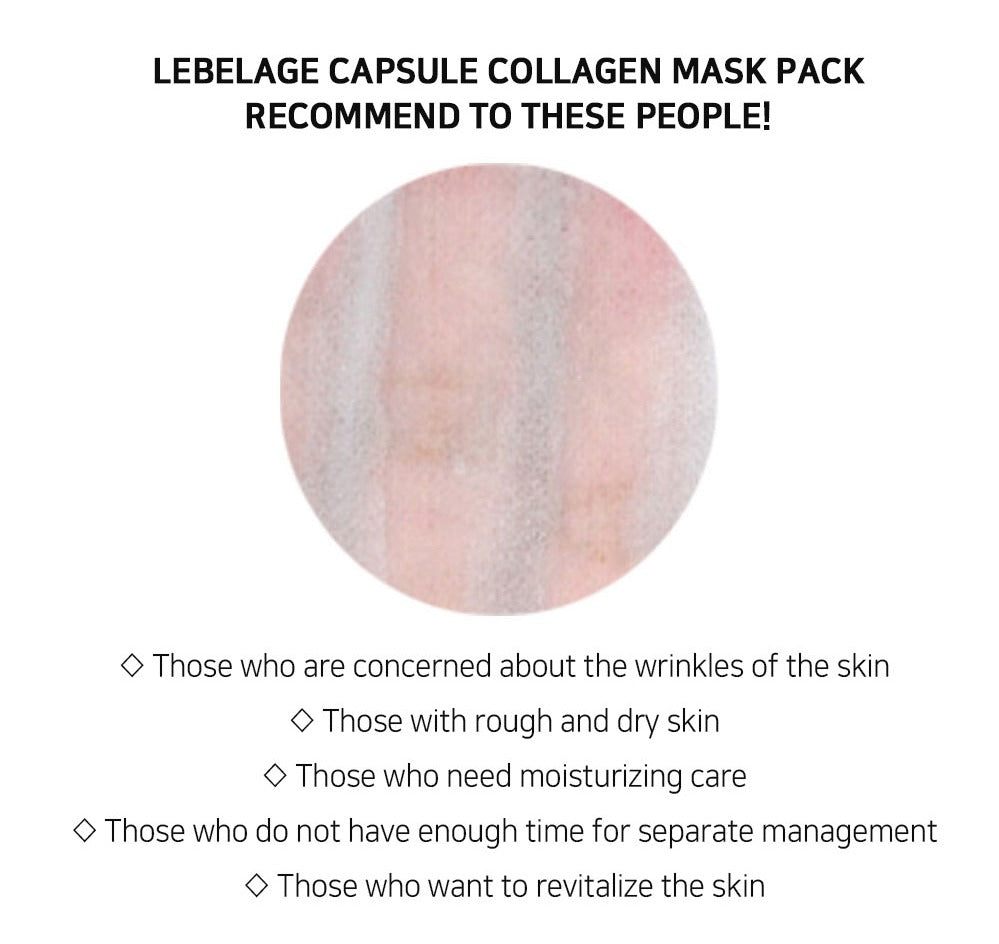 [ LEBELAGE ] Capsule Collagen Mask Pack 28g | Firming Korean Face Mask