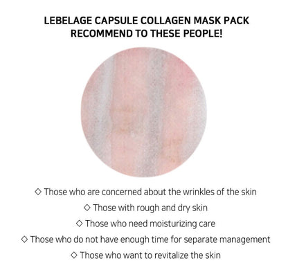 [ LEBELAGE ] Capsule Collagen Mask Pack 28g | Firming Korean Face Mask