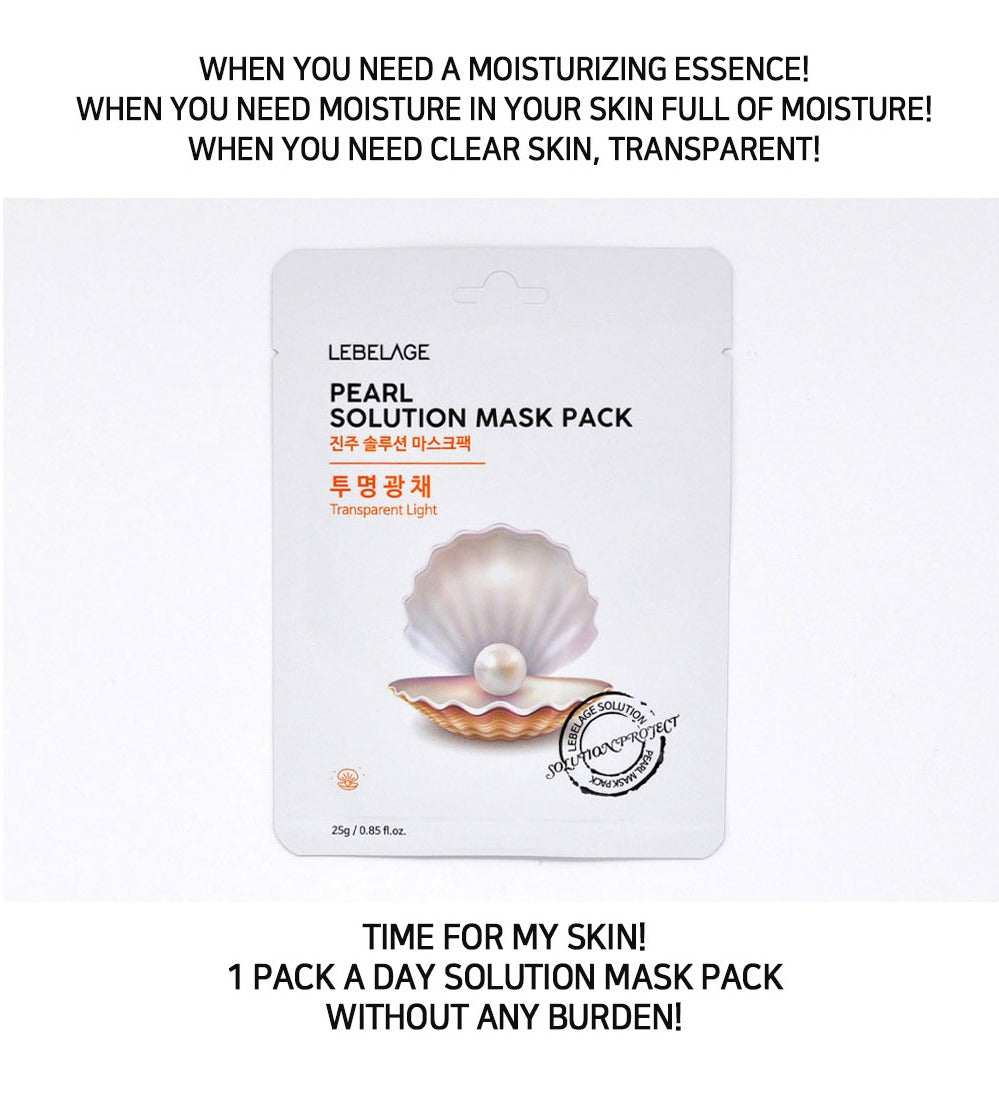 [ LEBELAGE ] Pearl Solution Mask Pack 25g | Glow Boosting Korean Face Mask