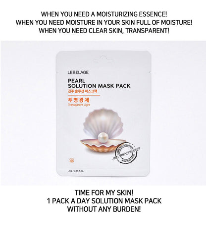 [ LEBELAGE ] Pearl Solution Mask Pack 25g | Glow Boosting Korean Face Mask