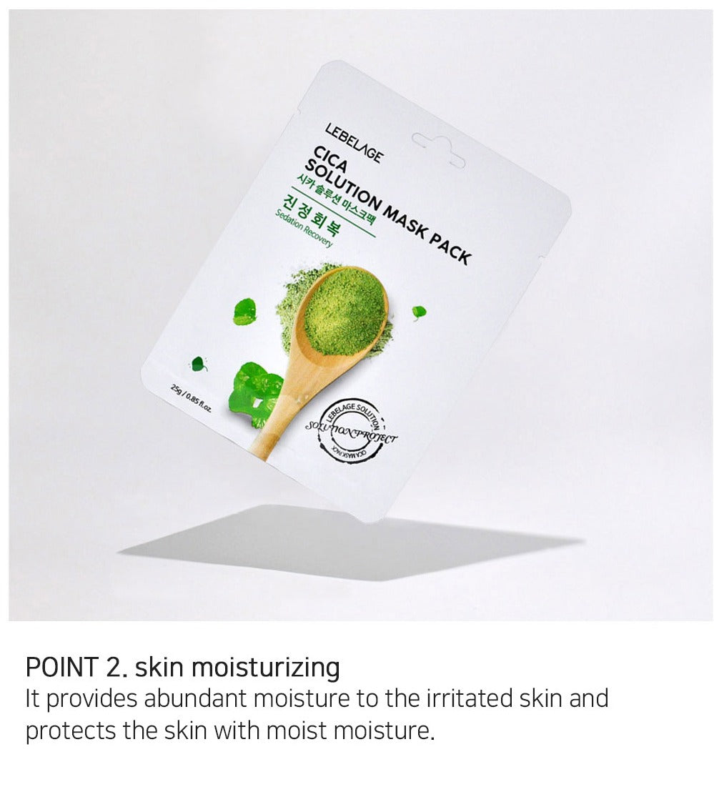 [ LEBELAGE ] Cica Solution Mask Pack 25g | Calming Korean Sheet Face Mask