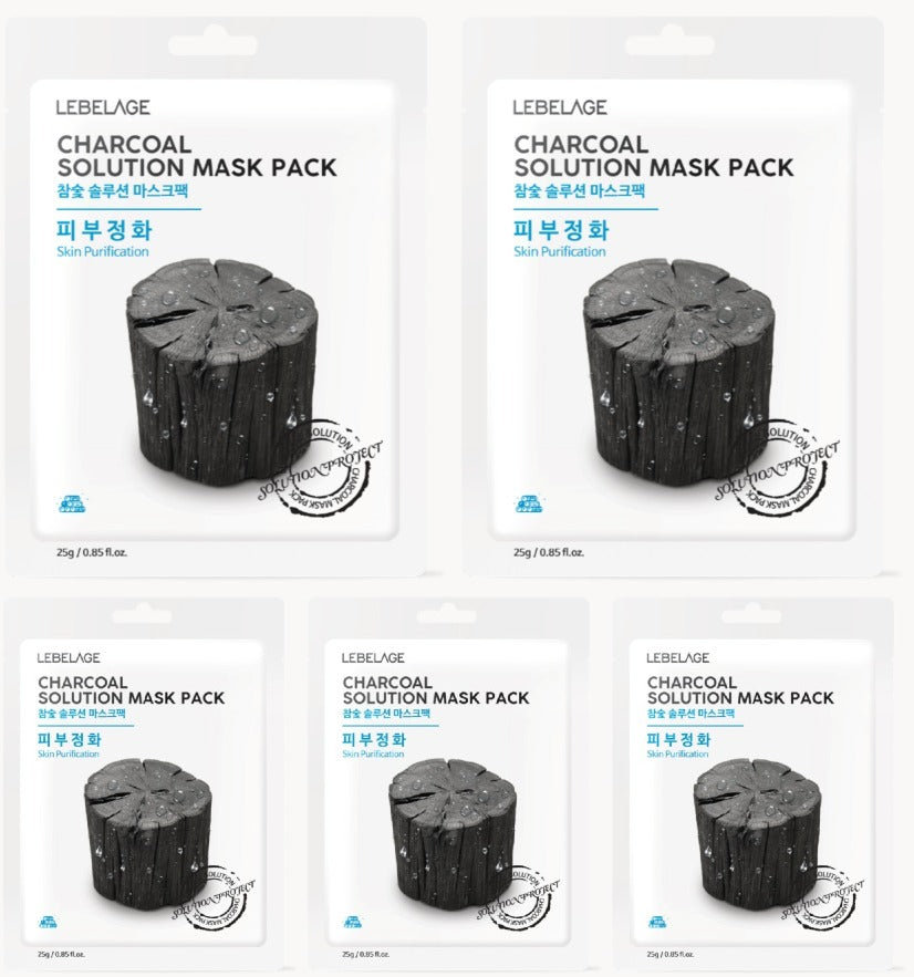 [ LEBELAGE ] Charcoal Solution Mask Pack 25g | Purifying Korean Face Mask