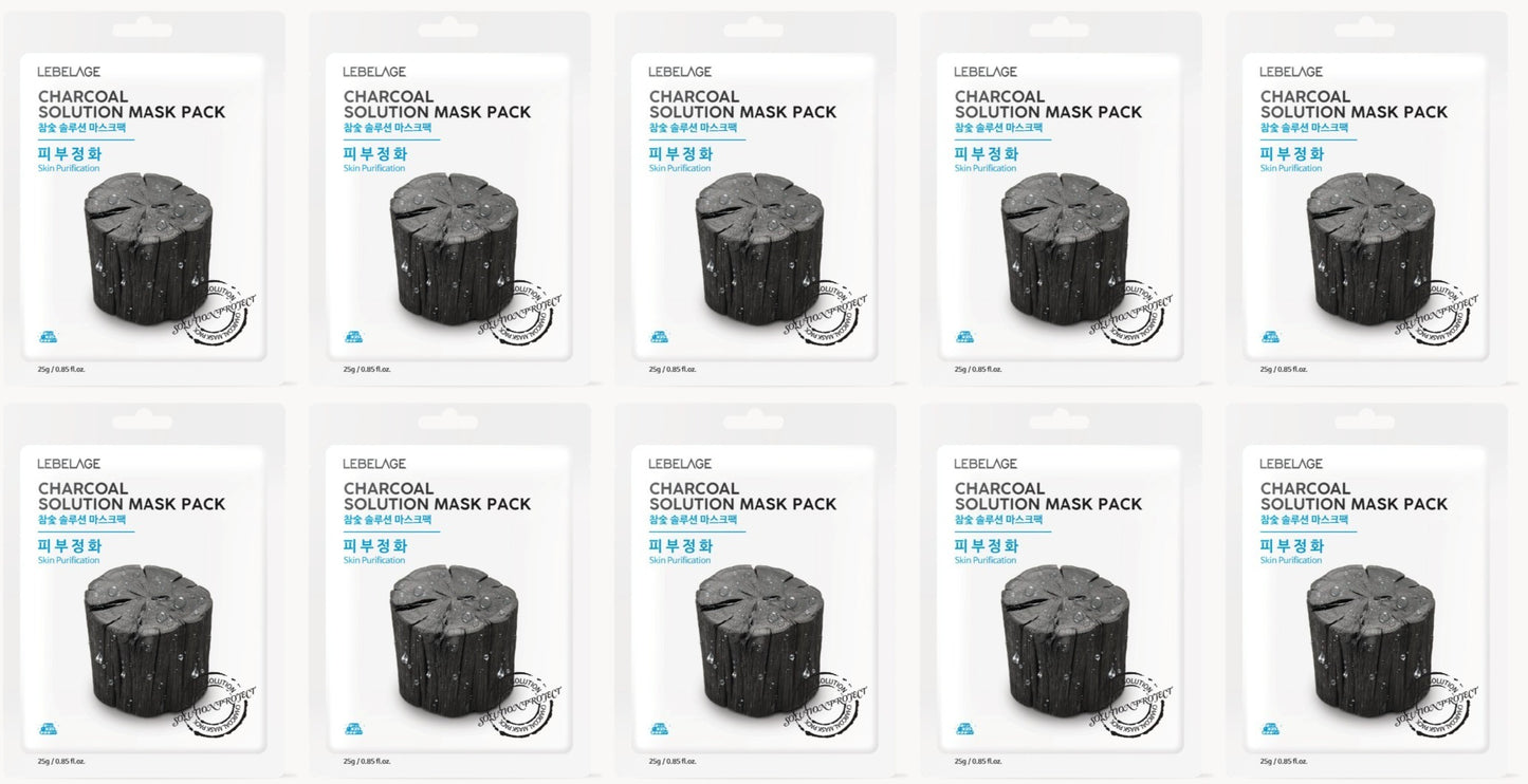 [ LEBELAGE ] Charcoal Solution Mask Pack 25g | Purifying Korean Face Mask