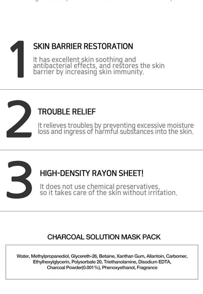 [ LEBELAGE ] Charcoal Solution Mask Pack 25g | Purifying Korean Face Mask