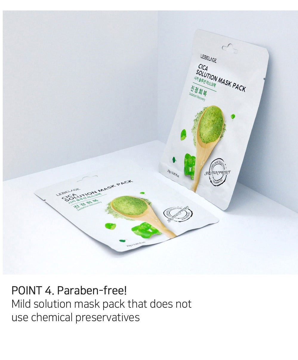 [ LEBELAGE ] Cica Solution Mask Pack 25g | Calming Korean Sheet Face Mask
