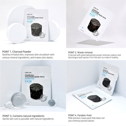 [ LEBELAGE ] Charcoal Solution Mask Pack 25g | Purifying Korean Face Mask
