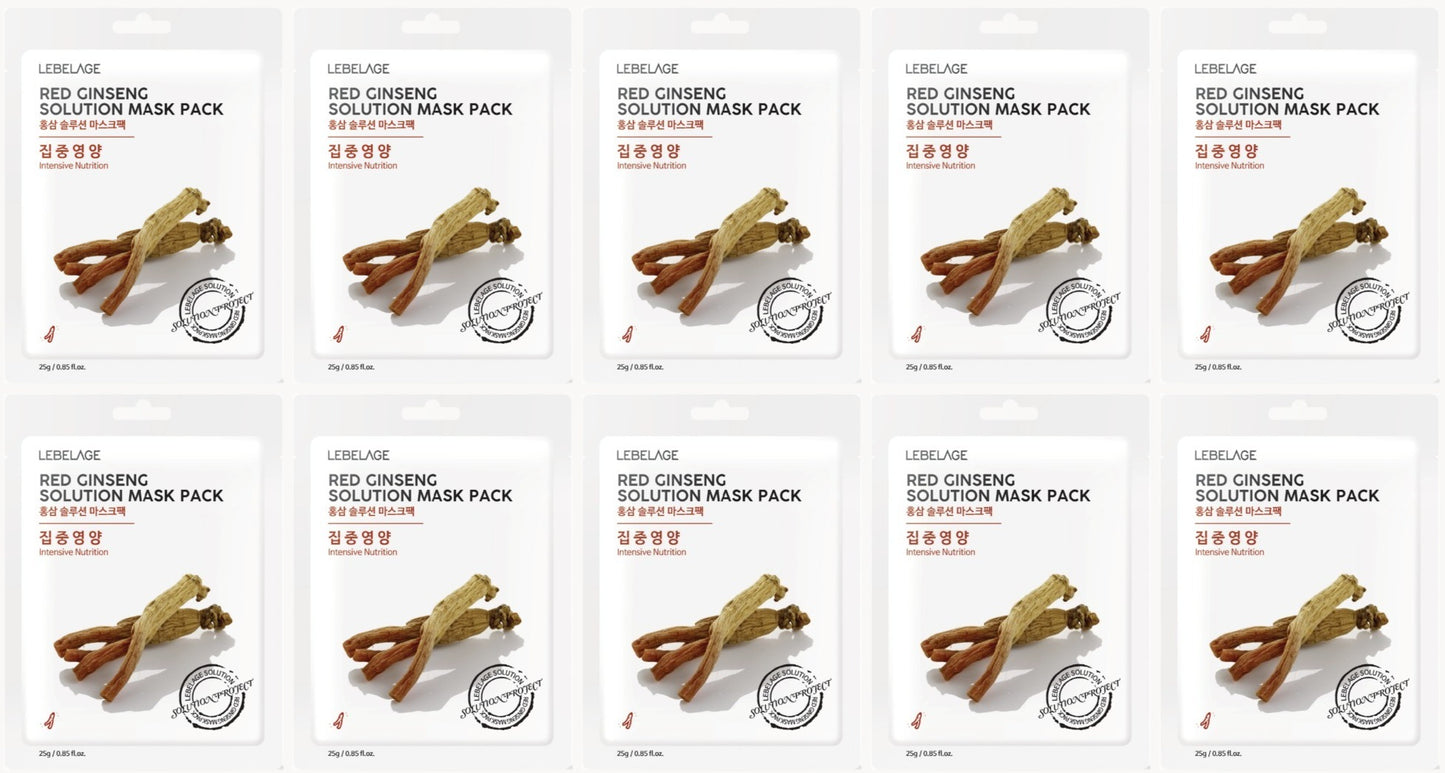[ LEBELAGE ] Red Ginseng Solution Mask Pack 25g | Korean Nourishing Face Mask