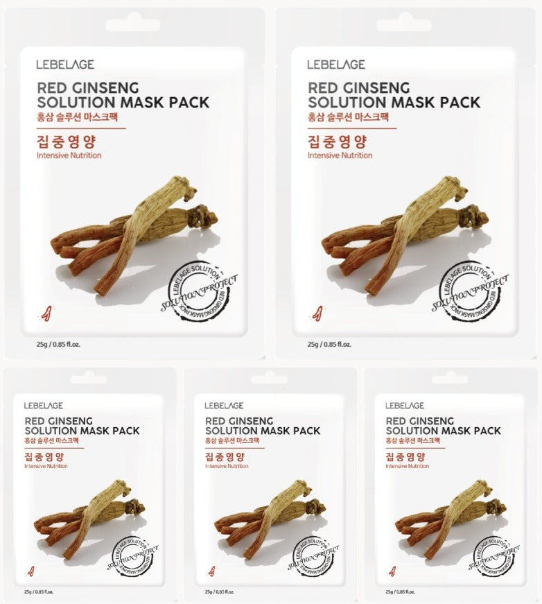 [ LEBELAGE ] Red Ginseng Solution Mask Pack 25g | Korean Nourishing Face Mask