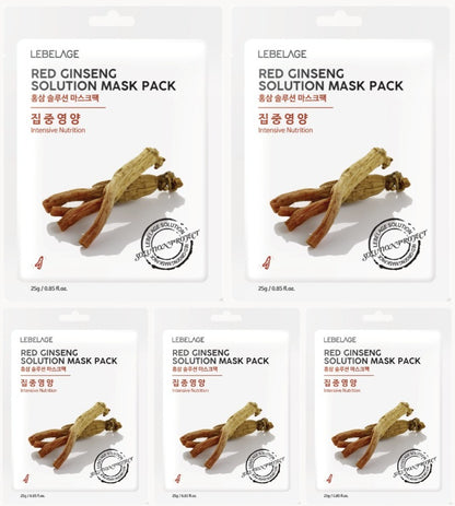 [ LEBELAGE ] Red Ginseng Solution Mask Pack 25g | Korean Nourishing Face Mask