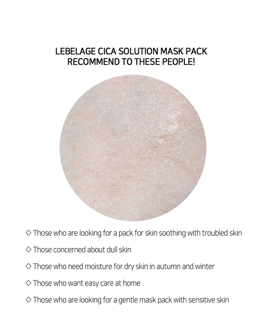 [ LEBELAGE ] Cica Solution Mask Pack 25g | Calming Korean Sheet Face Mask