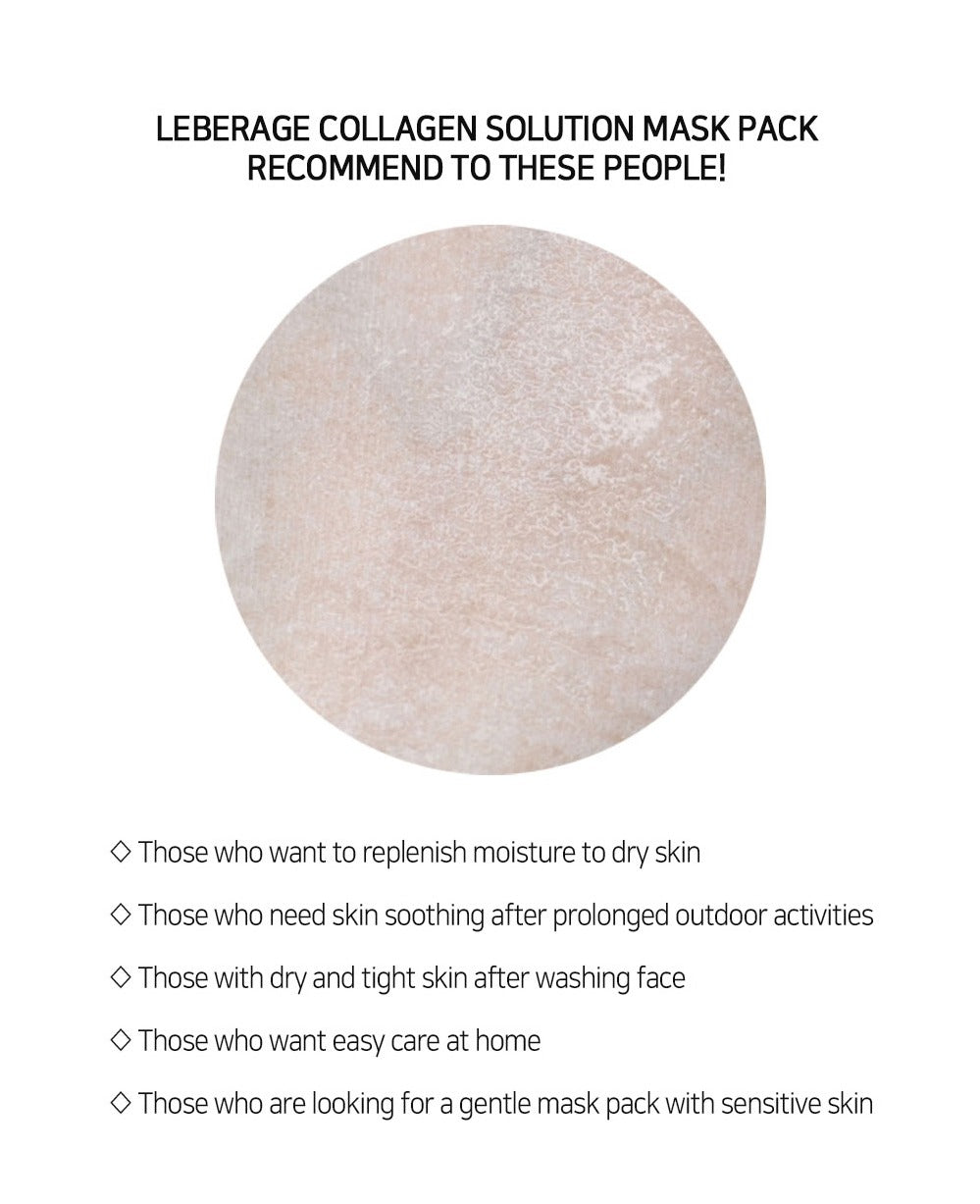 [ LEBELAGE ] Hyaluronic Collagen Solution Mask Pack 25g | Firming Korean Face Mask