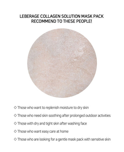 [ LEBELAGE ] Hyaluronic Collagen Solution Mask Pack 25g | Firming Korean Face Mask