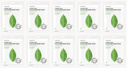 [ LEBELAGE ] Green Tea Solution Mask Pack 25g | Calming Korean Sheet Face Mask