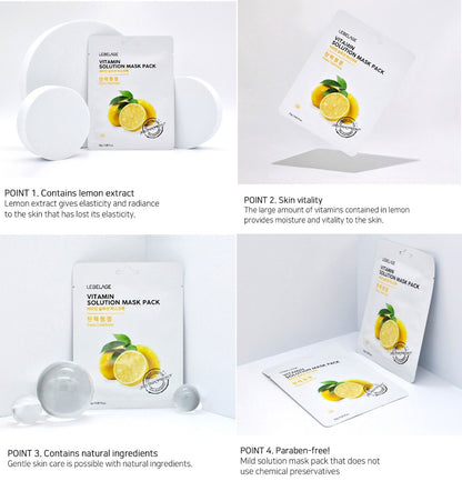 [ LEBELAGE ] Vitamin Solution Mask Pack 25g | Brightening Korean Face Mask