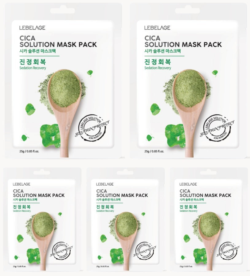 [ LEBELAGE ] Cica Solution Mask Pack 25g | Calming Korean Sheet Face Mask