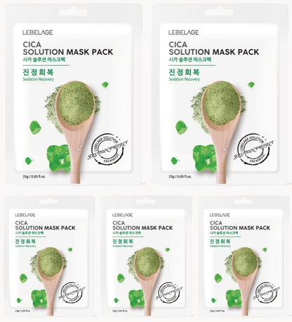 [ LEBELAGE ] Cica Solution Mask Pack 25g | Calming Korean Sheet Face Mask