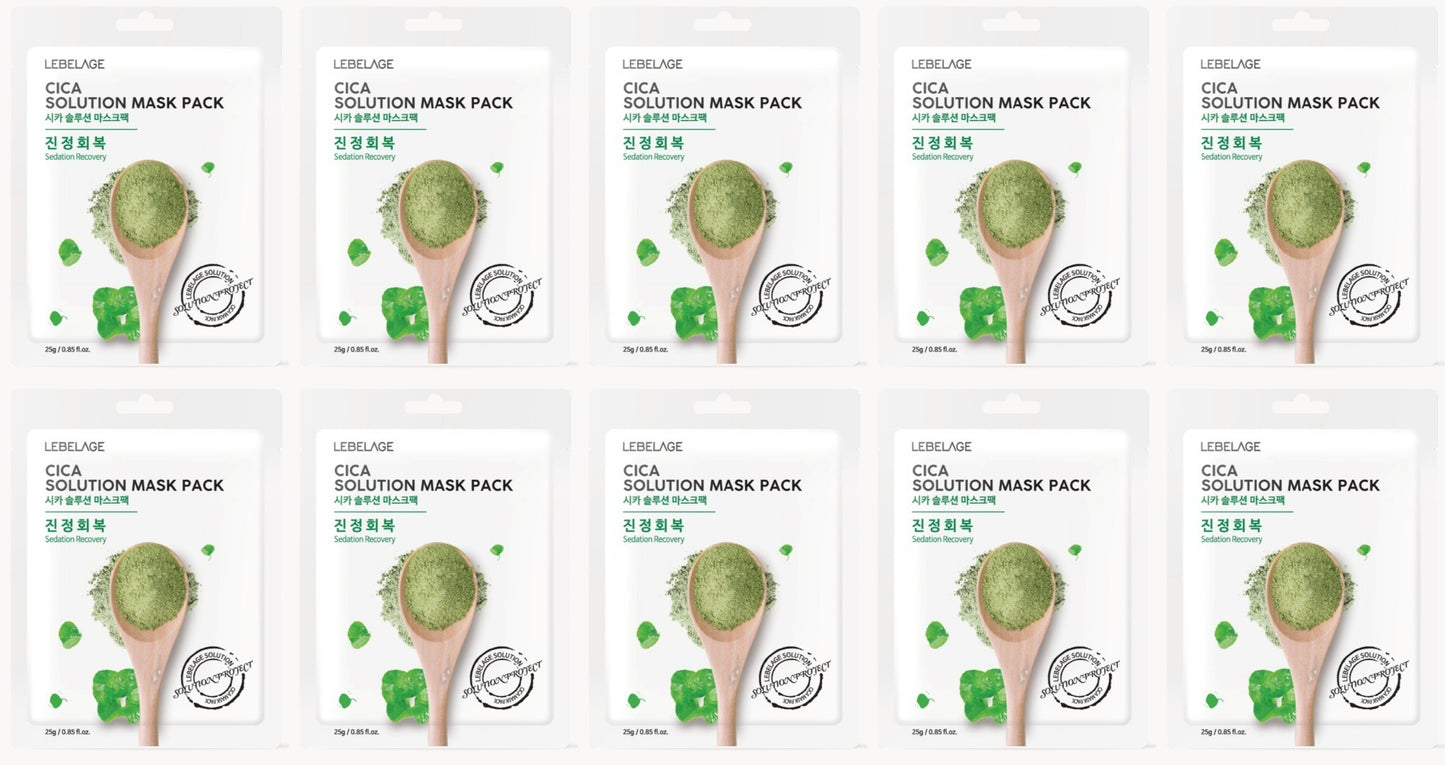 [ LEBELAGE ] Cica Solution Mask Pack 25g | Calming Korean Sheet Face Mask