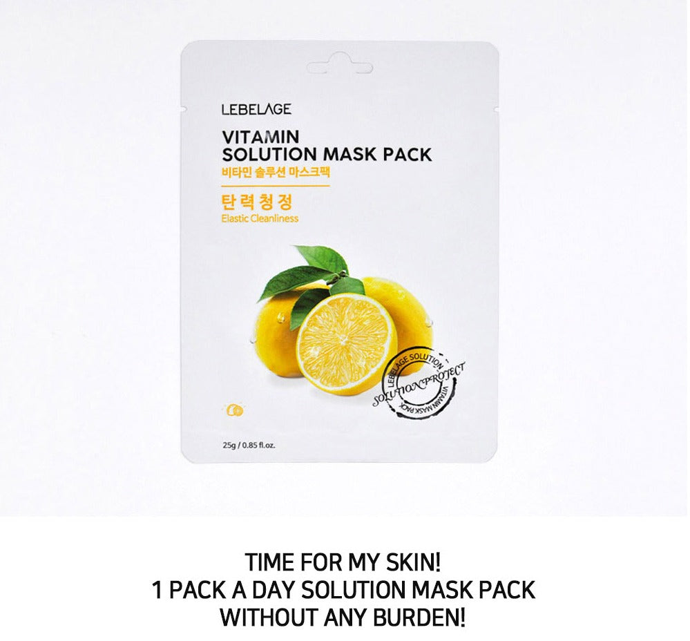 [ LEBELAGE ] Vitamin Solution Mask Pack 25g | Brightening Korean Face Mask