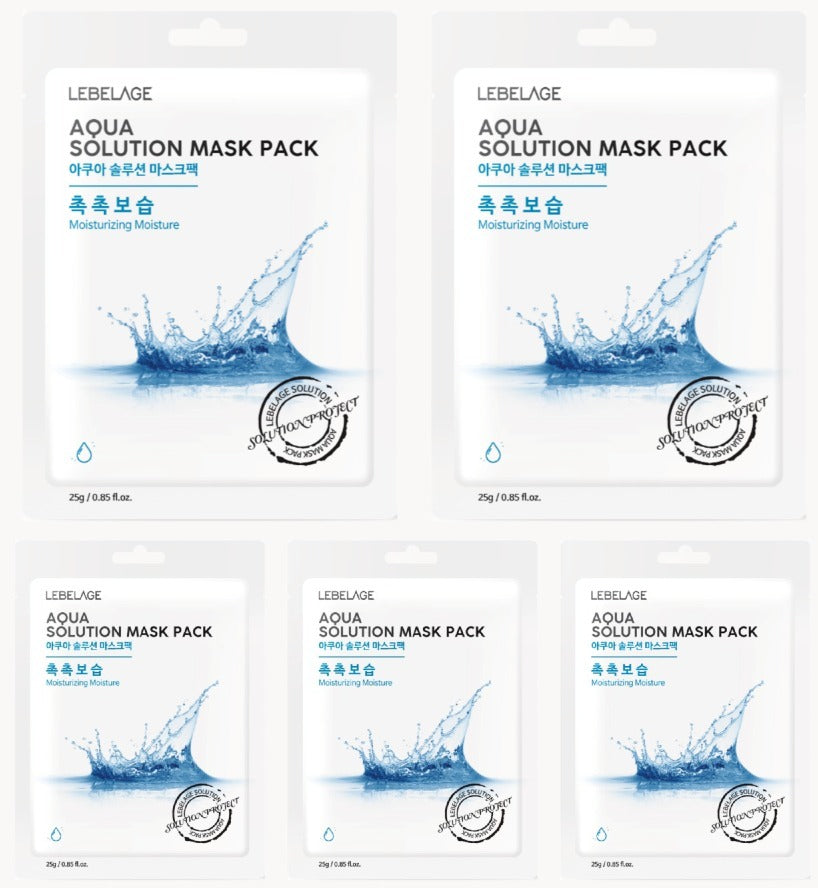 [ LEBELAGE ] Aqua Solution Mask Pack 25g | Hydrating Korean Sheet Face Mask