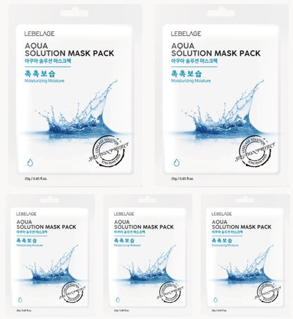 [ LEBELAGE ] Aqua Solution Mask Pack 25g | Hydrating Korean Sheet Face Mask