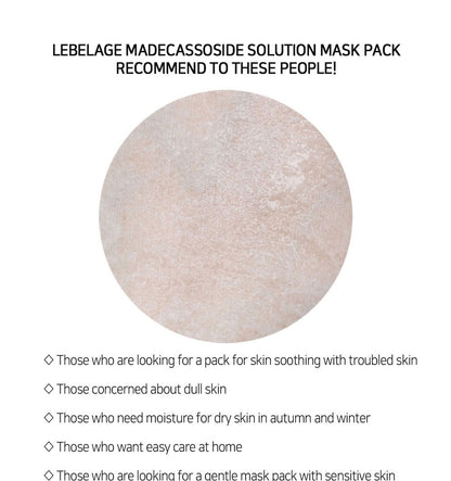[ LEBELAGE ] Madecassoside Solution Mask Pack 25g | Calming Korean Face Mask