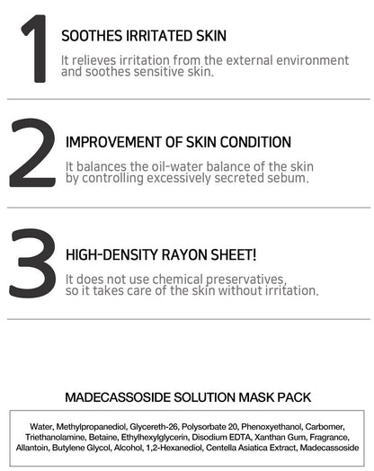 [ LEBELAGE ] Madecassoside Solution Mask Pack 25g | Calming Korean Face Mask