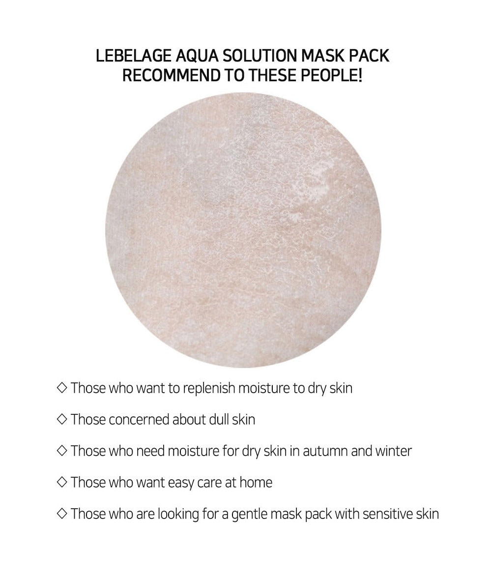 [ LEBELAGE ] Aqua Solution Mask Pack 25g | Hydrating Korean Sheet Face Mask
